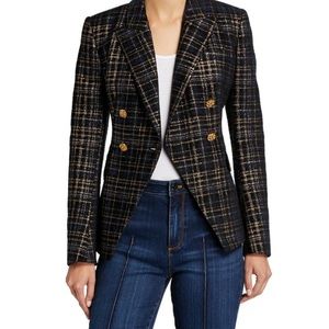 NWT Elie Tahari Jezebel Metallic Tweed Double Breasted Blazer